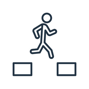 在白色背景下的酷跑图标矢量, 跑酷透明标志照片