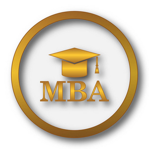 Mba 图标。白色背景上的互联网按钮