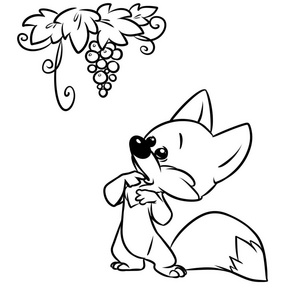 狐狸和葡萄绘本简笔画图片