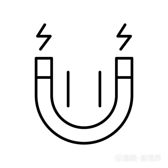 磁铁图标矢量隔离在白色背景, 磁铁标志, t