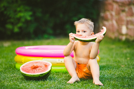 主题夏季季节性食品多汁西瓜浆果.