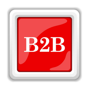 B2b 图标。白色背景上的互联网按钮