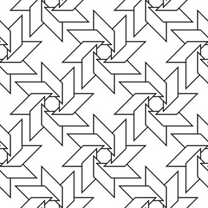 几何装饰品。用于网络纺织品和墙纸的白色和黑色无缝图案