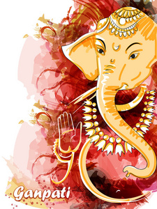 印度 Ganpati 格涅沙 Chaturthi 节的抽象绘画