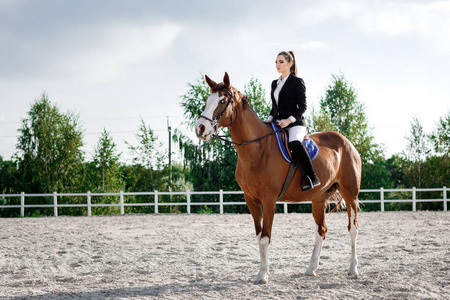 优雅的女人骑马图片