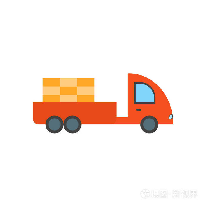 卡车图标矢量隔离白色背景为您的 web 和移动应用程序设计, 卡车徽标概念