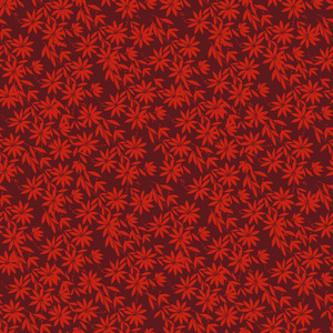无缝图案与水彩插图, 卷曲的红色花朵线莲在红葡萄酒的背景。插图为布料, 墙纸, 包装纸, 纺织品设计。秋天的图案, 秋天的颜色