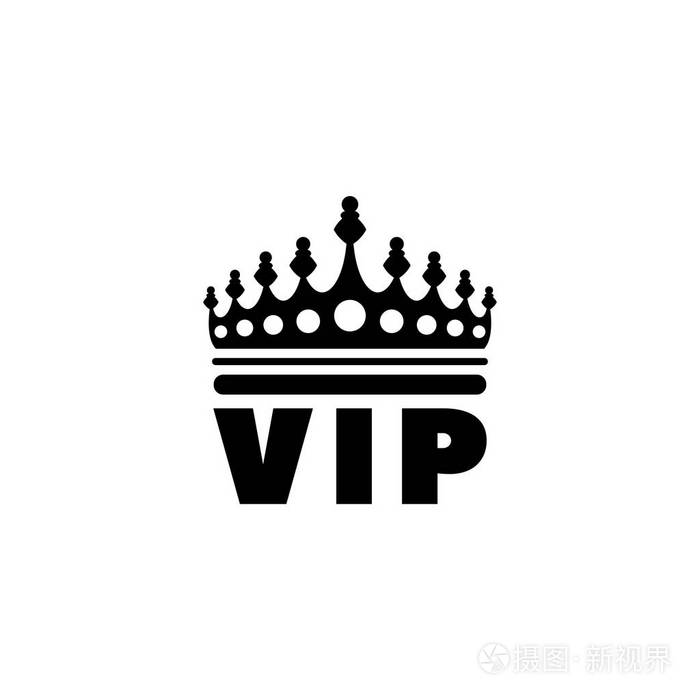 摄图新视界 插画 标志,符号 金色vip 皇冠平面矢量图标.eps