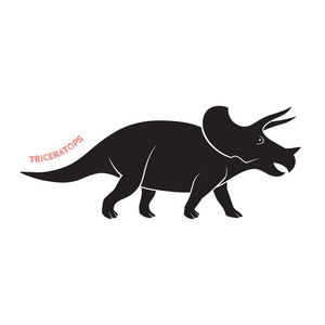 剑龙的黑色剪影在白色背景上的三角恐龙剪影图标会徽照片
