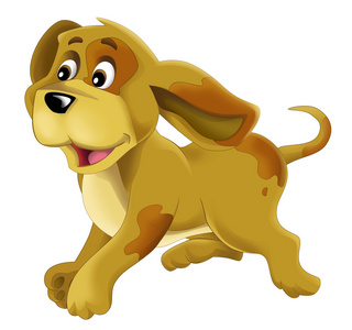 卡通快乐狗-农场动物-分离照片