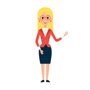 女老师戴着眼镜,粉笔照片