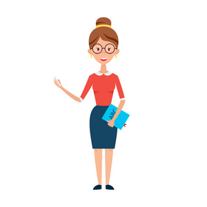 书粉笔戴眼镜的女教师粉笔和书照片