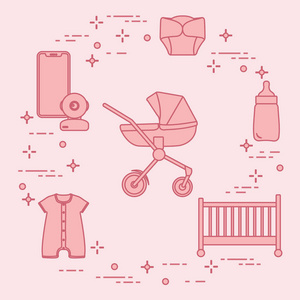 婴儿用品。童车, 婴儿床, 婴儿监视器, 瓶子, 防水内裤, 工作服