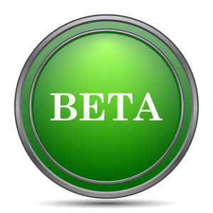 Beta 图标。白色背景上的互联网按钮