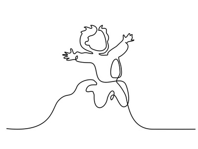 快乐的男孩奔跑照片