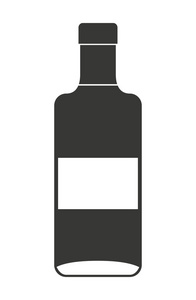 孤立的葡萄酒瓶图标设计