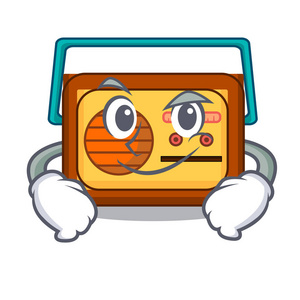 傻笑的无线电字符卡通风格矢量插画照片