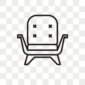扶手椅矢量图标隔离在透明的背景上, 扶手椅徽标概念