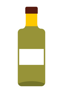 孤立的葡萄酒瓶图标设计