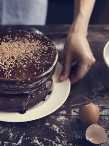 巧克力蛋糕食品摄影食谱创意图片