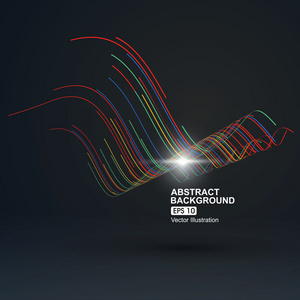 多彩曲线组成有一种透视图形照片