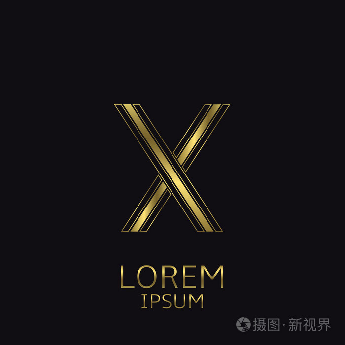 金色字母 x