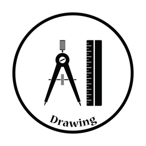 圆规和规模国讯 ui 颜色的图标照片