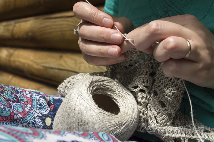 天然纤维镂空的钩针