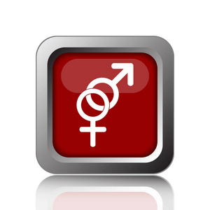 性别图标。白色背景上的互联网按钮