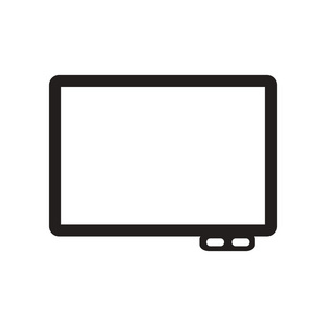 在黑色和白色的风格交互式电子白板的平面图标照片