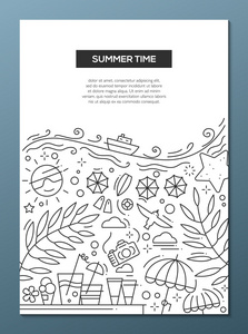 夏季时间线设计宣传册海报模板 A4