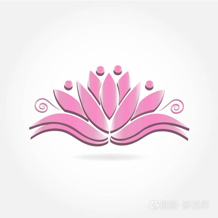 徽标粉红色莲花矢量图像模板