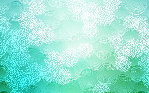 浅绿色矢量抽象涂鸦背景。花在优雅自然图案与梯度。一个全新的商业设计模板