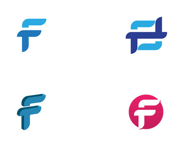 F 徽标业务符号矢量模板字母