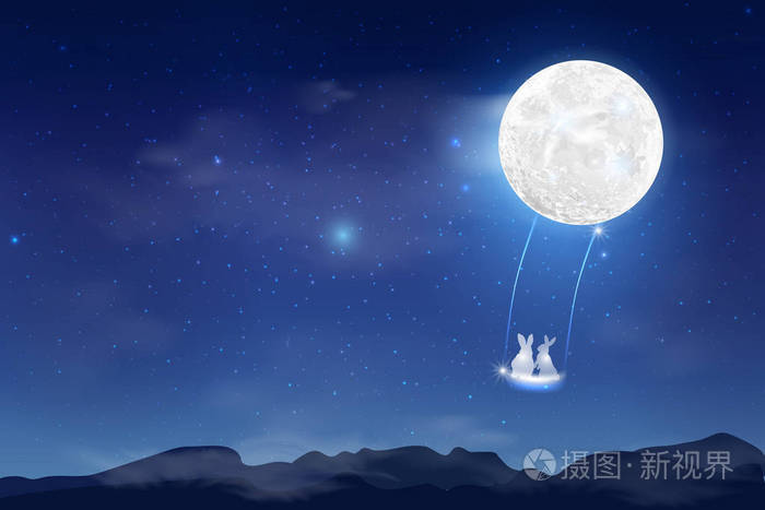 中秋佳节快乐 设计满月 兔子在夜背景以美丽的满月插画 正版商用图片0s17r1 摄图新视界 中秋佳节快乐 设计满月 兔子在夜背景以美丽的满月插画 正版商用图片0s17r1 摄图新视界