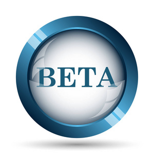 Beta 图标。白色背景上的互联网按钮