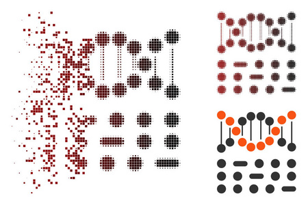 切碎像素半色调遗传码图标