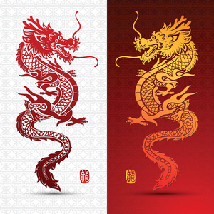 中国龙矢量图案图片-中国龙矢量图案素材-中国龙矢量图案插画-摄图新