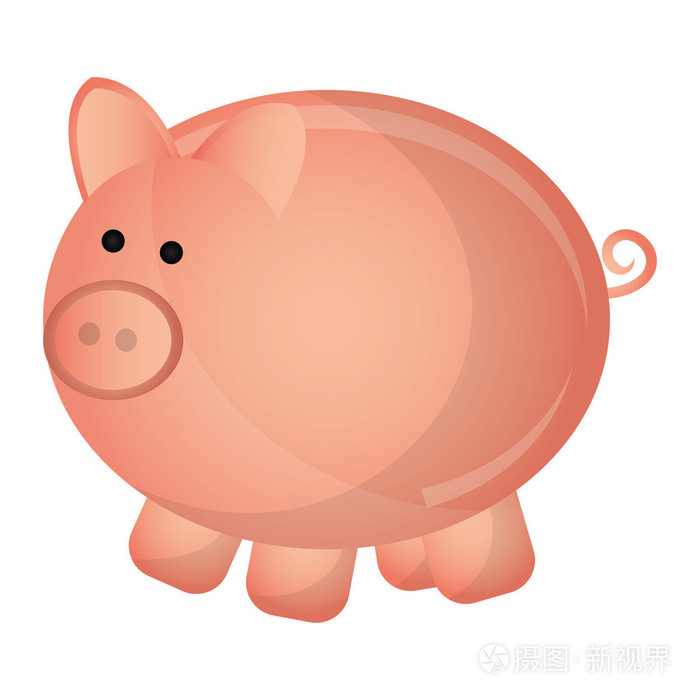 小猪钱保存图标平面设计