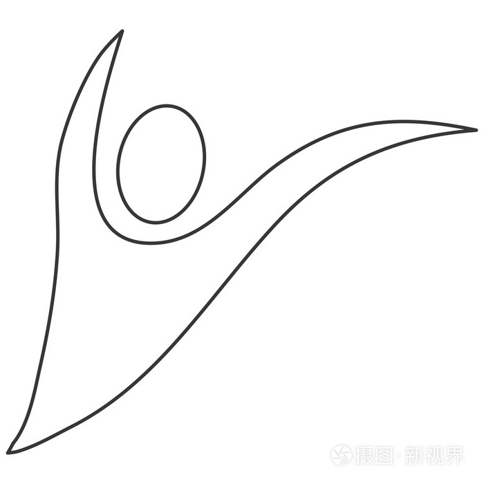 抽象的人张开双臂图标插画-正版商用图片0s1ikq-摄图新视界
