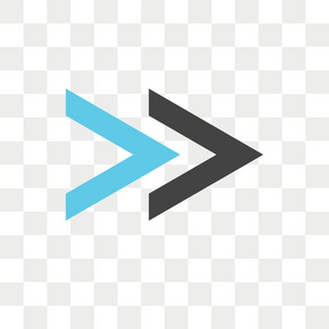 向右向下箭头在透明背景上隔离的向右箭头矢量图标, 右箭头徽标概念