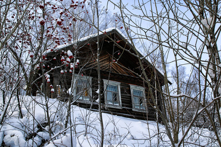 下雪的村庄图片