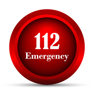 112紧急情况图标。白色背景上的互联网按钮