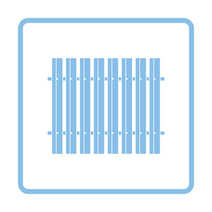 施工围栏的图标。蓝色的框架设计。矢量图