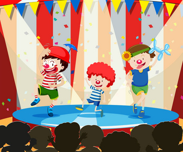 儿童节小丑表演图片-儿童节小丑表演素材-儿童节小丑表演插画-摄图新