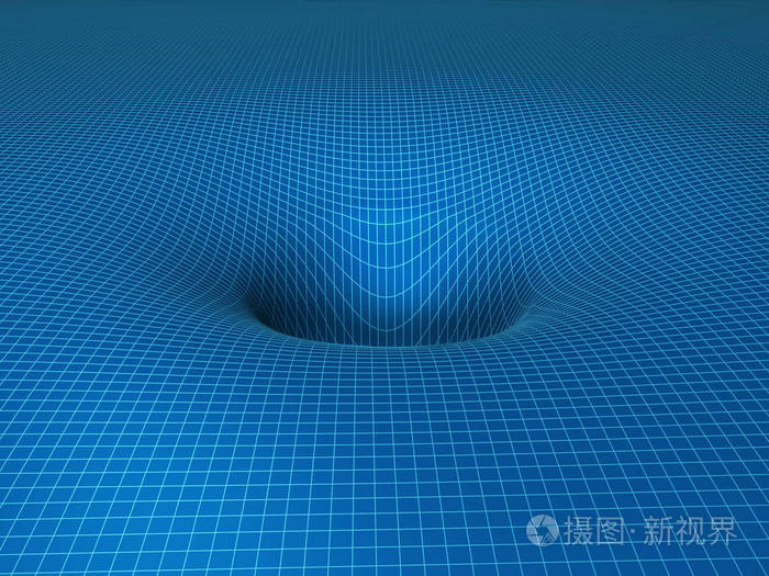 黑洞的例证.带网格的3d 模型