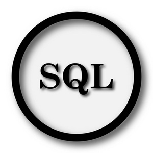 Sql 图标。白色背景上的互联网按钮