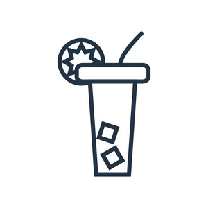 软饮料图标矢量隔离白色背景, 软饮料透明标志