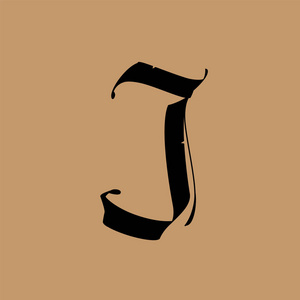 书法和刻字.中世纪拉丁文字母.公司的标志.会标.优雅的纹身字体照片