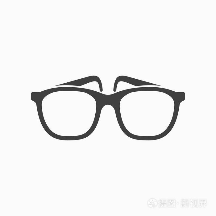 眼镜单色图标。矢量插图